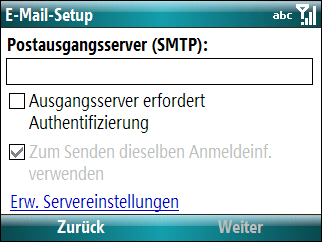 IHRE E-MAIL 6 TIPP Um ein E-Mail-Konto zu löschen oder die Kontoeinstellungen zu bearbeiten zum Beispiel, wenn es nötig ist, den Namen des Postausgangsservers zu ändern drücken Sie Home, dann Start