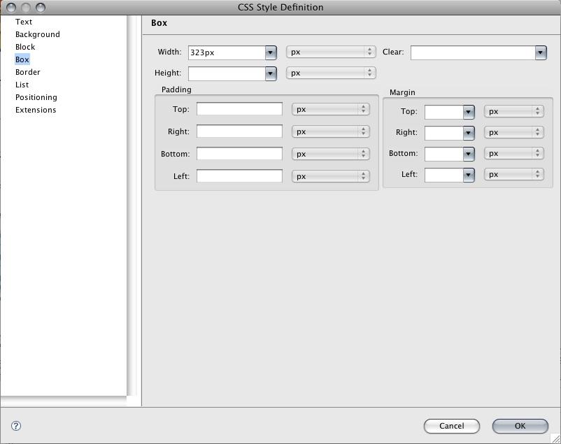 Style Wenn wir auf Edit klicken öffnet sich ein Fenster wo man die hinzugefügten Elemente wie Tabellen, Text, etc.