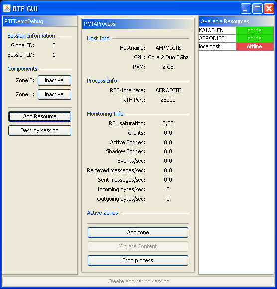 Operation: The Initial Setup ROIA Session Manager is access point for the hoster to the RT-Layer