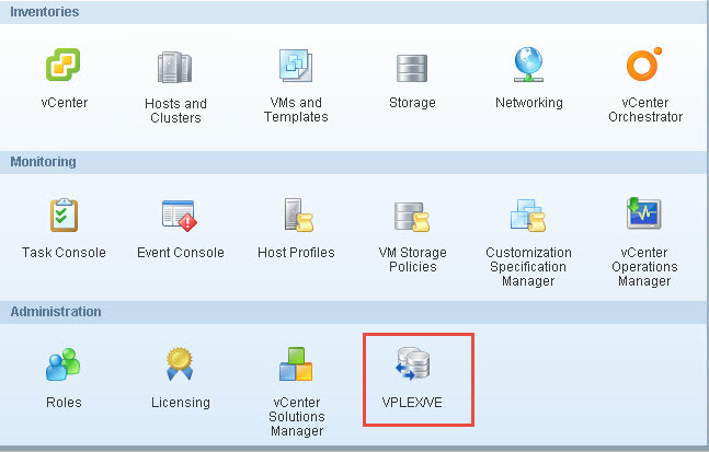 Abbildung 2: Symbol der VPLEX/VE Manager-Lösung Mit dem VPLEX/VE vcenter Inventory-Modul können Sie verteilte Datastores erstellen und managen, die von verteilten virtuellen VPLEX/VE-Volumes