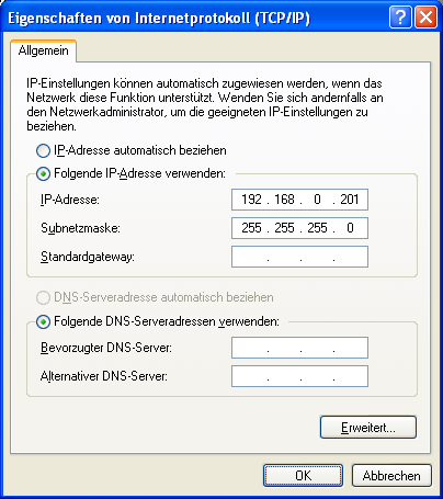 4.3.2 Registrierung von IP-Telefonen 2. a. Klicken Sie doppelt auf Netzwerkverbindungen. b. Klicken Sie doppelt auf LAN-Verbindung. c. Klicken Sie auf Eigenschaften. d. Vergewissern Sie sich, dass Internetprotokoll (TCP/IP) in der Liste aufgeführt ist.