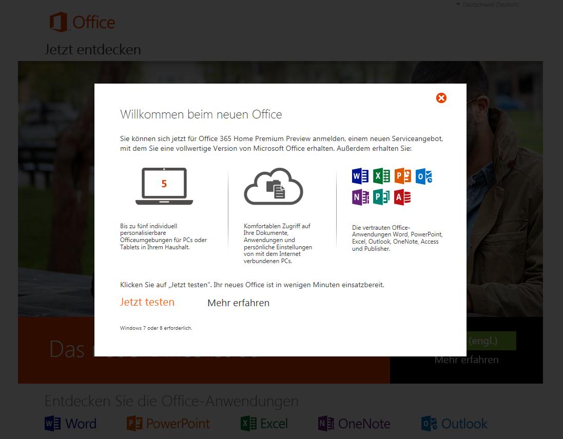 Starten Sie jetzt durch mit dem neuen Office Ihre Office 365 Preview ist innerhalb weniger Minuten einsatzbereit.