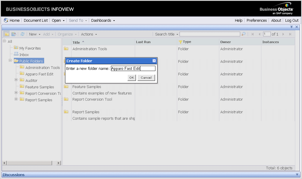 2.2 Portalordner für Apparo Designer Eintrag Erstellen Sie jetzt einen neuen Ordner (Folder) in SAP