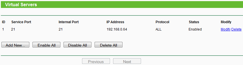 weitergegeben. Dieser benötigt dafür eine statische oder eine reservierte IP-Adresse, um erreichbar zu bleiben. Bild 4-47 Virtuelle Server Service Port - Nummern externer Ports.