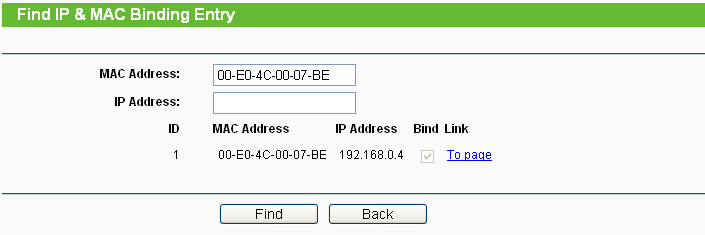MAC Address - Die MAC-Adresse des kontrollierten LAN-Computers. IP Address - Die IP-Adresse des kontrollierten LAN-Computers.