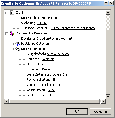 Drucken bei Windows-Anwendungen Windows 2000/Windows XP/Windows Server 2003 (Benutzer) Papier/Qualität-Registerkarte (DP-2330/3030/3530/4530/6030) 1.