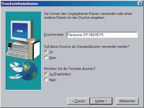 Installieren des Druckertreibers Windows Das Drucker suchen-fenster erscheint. 11 Wählen Sie das Ordnerverzeichnis, in dem die PPD-Dateien gespeichert sind.