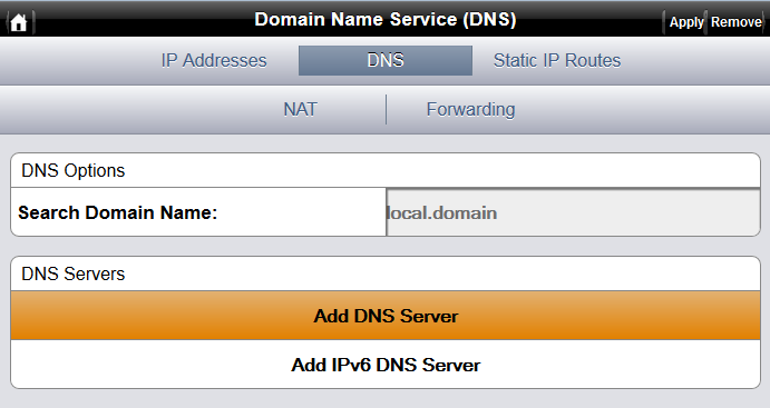 4.3 DNS Server im MX200 ändern 4. Den voreingestellten DNS Server mit Remove entfernen 1.
