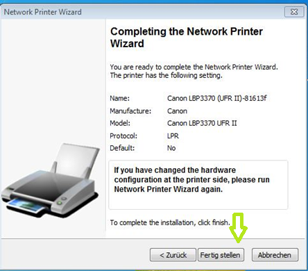 Hinweis: Die Anzahl der Drucker, die in dieser Liste angezeigt wird, hängt von der Anzahl der Drucker ab, die mit Ihrem Netzwerk verbunden sind.