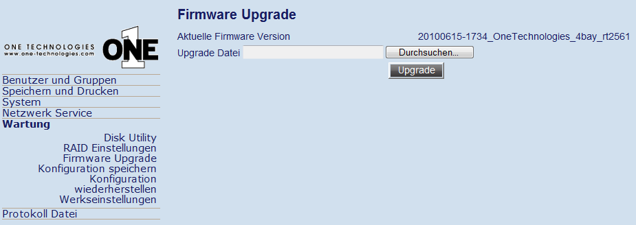 5.3 Firmware Upgrade In diesem Menü haben Sie die Möglichkeit die Firmware der Mighty Box zu aktualisieren.