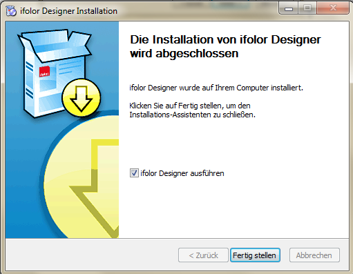 1. Windows Explorer: Ifolor.ch 1.2. Fotobücher 1.3. Ifolor Designer herunterladen 1.4. Für Windows 7 (oder Windows 8) 1.5. Ausführen 1.6. Weiter 1.7. Annehmen 1.