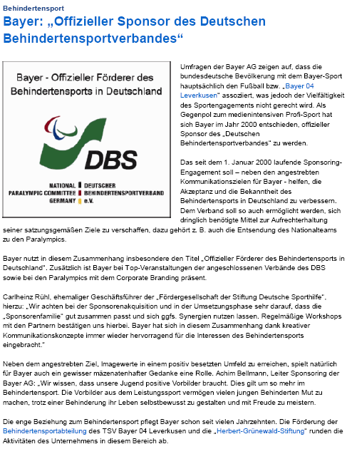 Anhang 148 VII. Engagement im Behindertensport (Bayer) Zugriff am 13.
