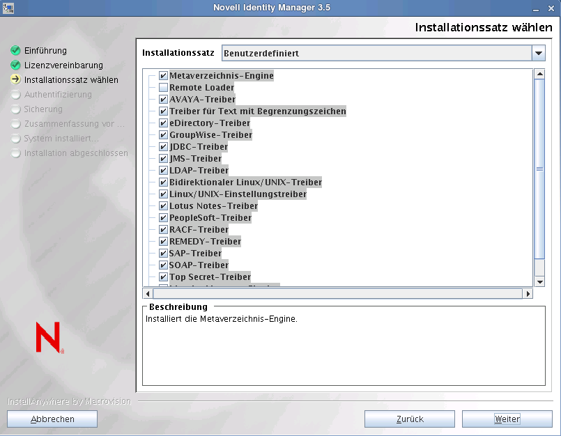 Manager-Installations-CD auf den Identity Manager-Server kopieren. Alle Dienstprogramme befinden sich im Plattform-Verzeichnis \setup\utilities.