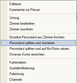 Abbildung 19: Zusätzliche Person(en) auf der Namensliste eintragen 5.5.5 Einzelne Zimmer/Person(en) stornieren Klicken Sie mit der LMT auf den Karteireiter Namensliste.