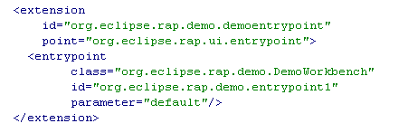 RAP aus Sicht des Entwicklers Der Applikationsstart beinhaltet die Ableitung oder Implementierung folgender Typen: WorkbenchAdvisor