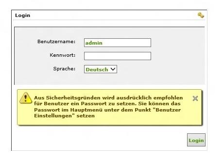 Firmware-Version Wenn Ihre Login-Seite wie in Abbildung 1 gezeigt aussieht, dann klicken Sie bitte ohne Angabe eines Passworts auf OK und fahren Sie ab der nächsten Seite fort.