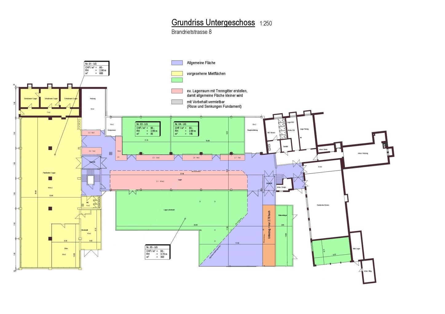 Grundrisspläne Nr. 1 Allgemeine Verkehrsfläche Mietfläche Büro, Gewerbe vermietete n Lagerraum offen (beheizt) Nr. 2 Nr. 5 Raum Nr.