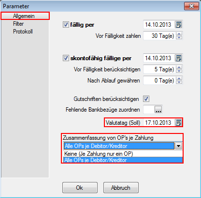 1.4 Zahlungsvorschlag Assistent, automatischer Zahlungsvorschlag 1.4.1 Teilnahme für Zahlungsvorschlag festlegen (1/4) Hier kann analog zu früher zwischen Kunden- und Lieferantenzahlungen sowie der