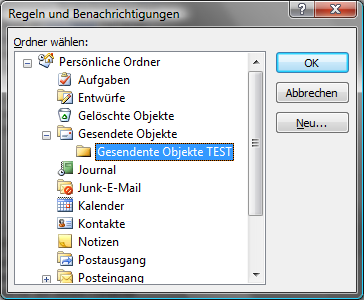 Outlook 2007: Ordner für mehrere Konten In Outlook sind drei Mailkonten eingerichtet. Nun stört, dass nur ein Sammelordner Gesendete Objekte existiert.
