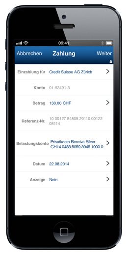 Mobile Überweisung in drei Schritten. 1. Einloggen Loggen Sie sich mit Ihren persönlichen Mobile-Banking- Benutzerdaten ein. 2.