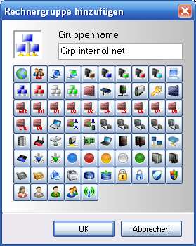 Es öffnet sich das Dialog-Fenster Rechnergruppe hinzufügen (sofern eine neue Gruppe erstellt worden ist, d. h. bei Auswahl einer existierenden Gruppe erscheint dieses Dialog- Fenster nicht).