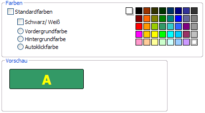 Farbschema Die Farbeinstellung der Tastatur kann verändert werden, um eine Sehbehinderung auszugleichen.
