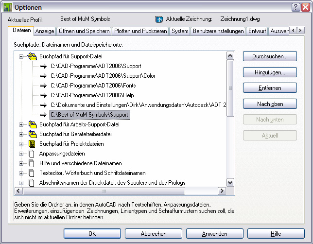 1.2) Legen Sie eine neue Dateiverknüpfung an Wechseln Sie ebenfalls im Windows Explorer zum Verzeichnis "C:\Dokumente und Einstellungen\All Users\Anwendungsdaten\Autodesk\ ACD-A 200x\... (bzw.