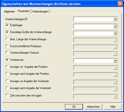 2. Wählen Sie die entsprechenden Variablen aus, in welche die abgerufenen Parameter gespeichert werden sollen. 3. Klicken Sie auf OK.