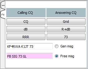 Wenn Sie CQ rufen, folgen Sie mit diesem Setup normalerweise einer von oben nach unten Abfolge von Übertragungen aus der linken Spalte, oder die rechte Spalte entsprechend, wenn Sie einen CQ-Ruf