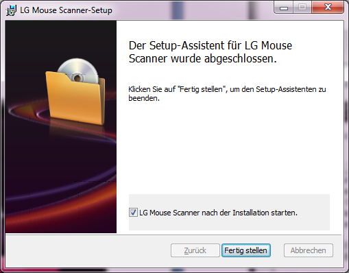 Lassen Sie den Haken bei LG Mouse Scanner