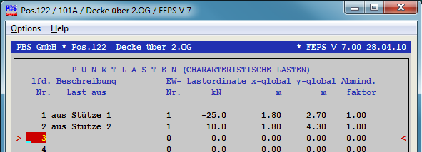 2.15.9 Punktlasten Sie wirken im Element an beliebiger Stelle des Systems senkrecht zur Plattenoberfläche. Das Vorzeichen richtet sich nach der globalen z-koordinate.