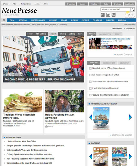 8 Die Neue Presse Coburg ist als Unabhängige Zeitung in Franken die führende Tageszeitung im Landkreis und in der Stadt Coburg. Mit dem Portal np-coburg.