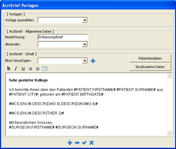 ANHANG Anhang 1: Screenshots Die folgende Abbildung zeigt ein Teilfenster der Berichtsstruktur im Admin-Tool zur Definition eines Textbausteins (Use Case A).