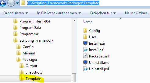 1.4 Manuelle Installation und De-Installation der Pakete Für die Installation wird die Datei Install.exe ausgeführt und für die De-Installation Uninstall.
