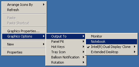 Inbetriebnahme Externen Monitor anschließen 3. "Notebook + Digital Display" auswählen.