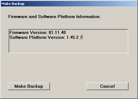 Inbetriebnahme Windows XP Recovery und Backup 2.12.2 Backup Current System Partition 1. Wählen Sie im Windows XP Recovery and Backup Partition-Menü mit den Cursortasten den "Make Backup"-Knopf aus. 2. Öffnen Sie das "Make Backup"-Menü mit der ENTER-Taste.