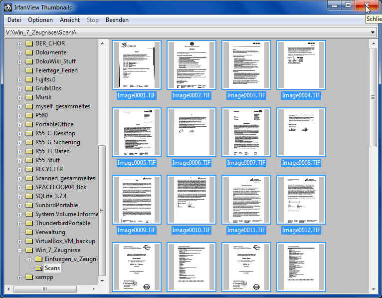 Der Ausdruck als PDF-Dokument ist jetzt beendet. Man kann jetzt das IrfanView Thumbnails Fenster schließen.