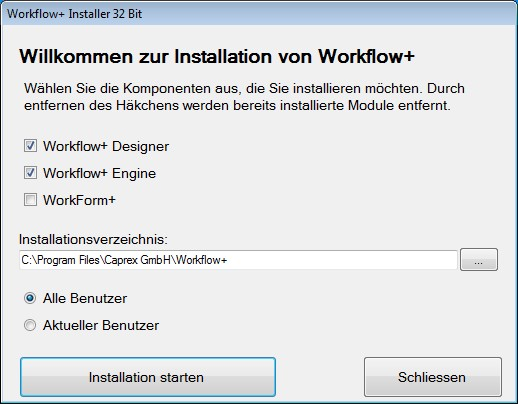 Setup ausführen Starten Sie WorkflowSetup. Sofern.Net Framework 4 nicht auf Ihrem System installiert ist, wird dies zuerst installiert. Folgen Sie den Anweisungen am Bildschirm.