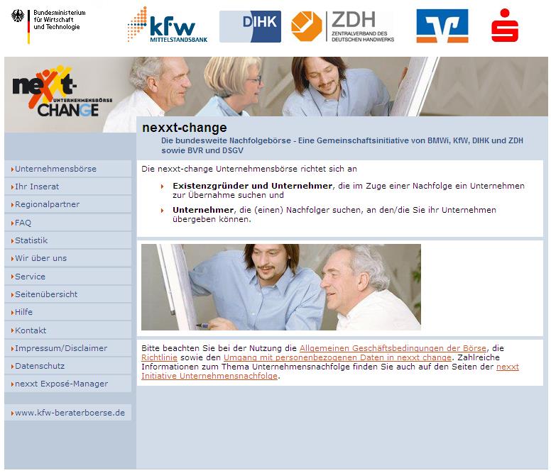 Homepage der ISB Immer aktuell Internetportal nexxt-change