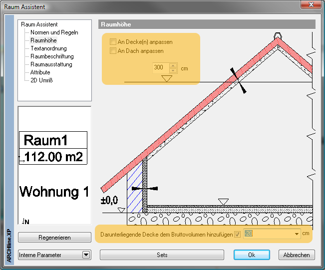 Daten und Voraussetzungen 19 4.2. Tutorial Das Haupteinsatzgebiet dieser Schnittstelle liegt in der raschen Erzeugung von detaillierten Hüllflächen auf Grundlage eines 3D Gebäudemodells in ARCHline.