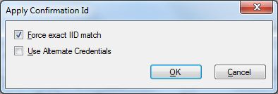 Wählen Sie die Checkbox Force exact IID match, und