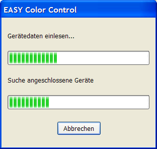 5 Programmstart Beim Start der EASY Color Control Software sucht diese selbsttätig nach angeschlossenen EASY Steuereinheiten.