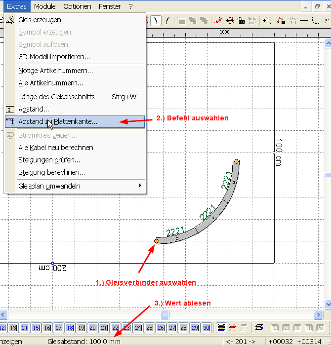 18 WinTrack V12.0 Optimale Platzausnutzung Im Normalfall ist es unmöglich, dass nun die Gleise so platziert sind, dass der verfügbare Platz optimal ausgenutzt wurde.