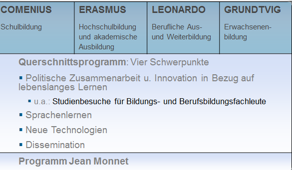 Bisher: Vielzahl von Programmen und Aktionen Programm für Lebenslanges