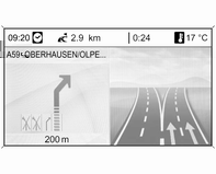 Navigation 145 Darstellung Zielführung Für die Darstellung der Zielführung stehen folgende Optionen zur Auswahl: Mit der Fahrspurassistent-Option kann der Illustrationstyp bestimmt werden, der