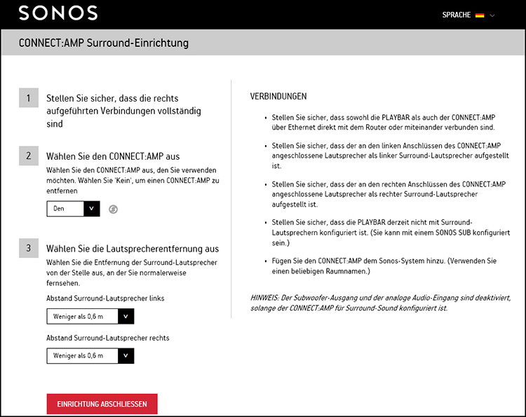 Wählen Sie im Sonos Controller für Mac die Optionen Sonos -> Über mein Sonos-System aus.