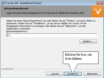 5. Klicken Sie im nächsten Fenster auf Ändern, um den Ordner festzulegen, in dem das Server-Image gespeichert werden soll, und klicken Sie anschließend auf