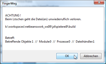 Tipps und Fragen Es werden dann die nicht löschbaren Dateien gesucht und können dann durch einen Klick auf Löschen in der oberen Reihe endgültig gelöscht werden.