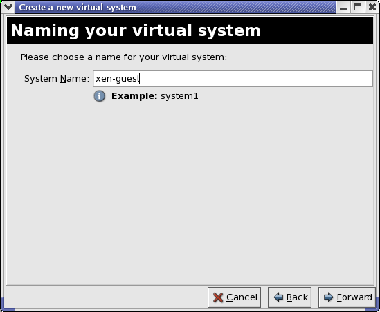 Kapitel 17. Die Verwaltung virtueller Maschinen mit dem Virtual Machine Manager Abbildung 17.8. Wizard zur Erstellung eines neuen virtuellen Systems 4.
