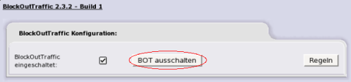 Navigieren Sie auf die Seite "Firewall -> Block outgoing Traffic" und loggen sich als User admin ein.